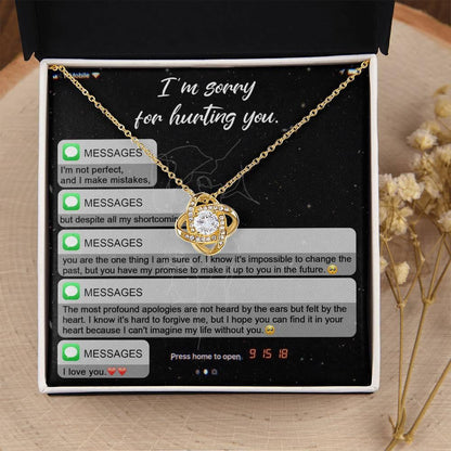 Gift for Girlfriend, Wife - Sorry, Life Without You - Love Knot Pendant Necklace - Mallard Moon Gift Shop