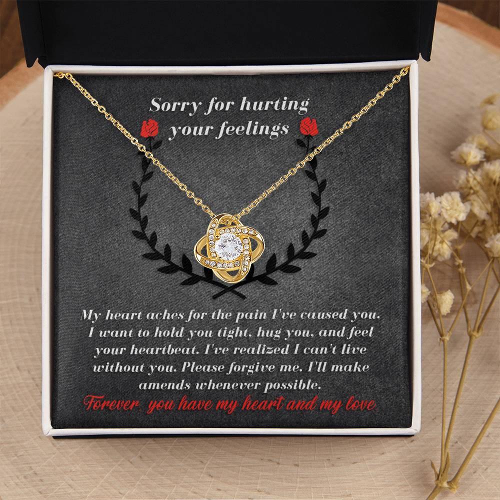 Apology Gift for Girlfriend, Wife, Soulmate - Sorry, Make Amends - Love Knot Pendant Necklace - Mallard Moon Gift Shop
