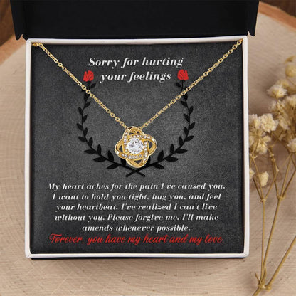 Apology Gift for Girlfriend, Wife, Soulmate - Sorry, Make Amends - Love Knot Pendant Necklace - Mallard Moon Gift Shop