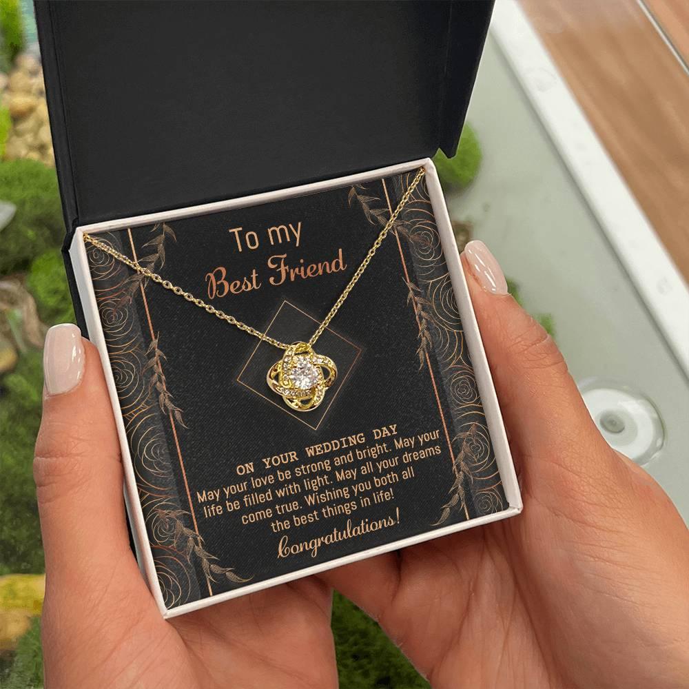 Gift for Best Friend Wedding - Strong And Bright - Wedding Day Gift Love Knot Pendant Necklace - Mallard Moon Gift Shop