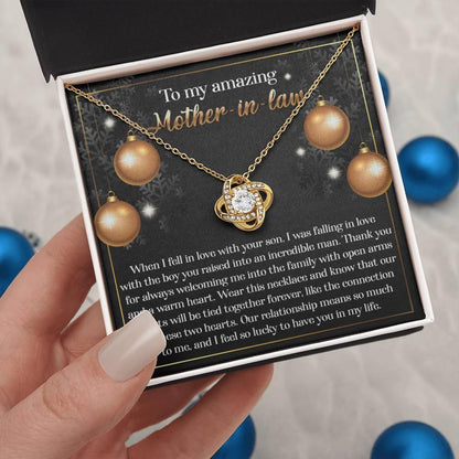 Gift for Mother-in-Law - Two Hearts - Love Knot Necklace - Mallard Moon Gift Shop