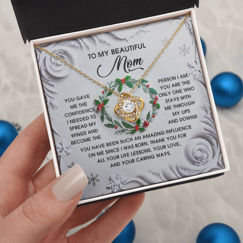 Gift for Mom - Spread My Wings - Love Knot Pendant Necklace - Mallard Moon Gift Shop