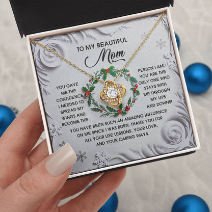 Gift for Mom - Spread My Wings - Love Knot Pendant Necklace - Mallard Moon Gift Shop