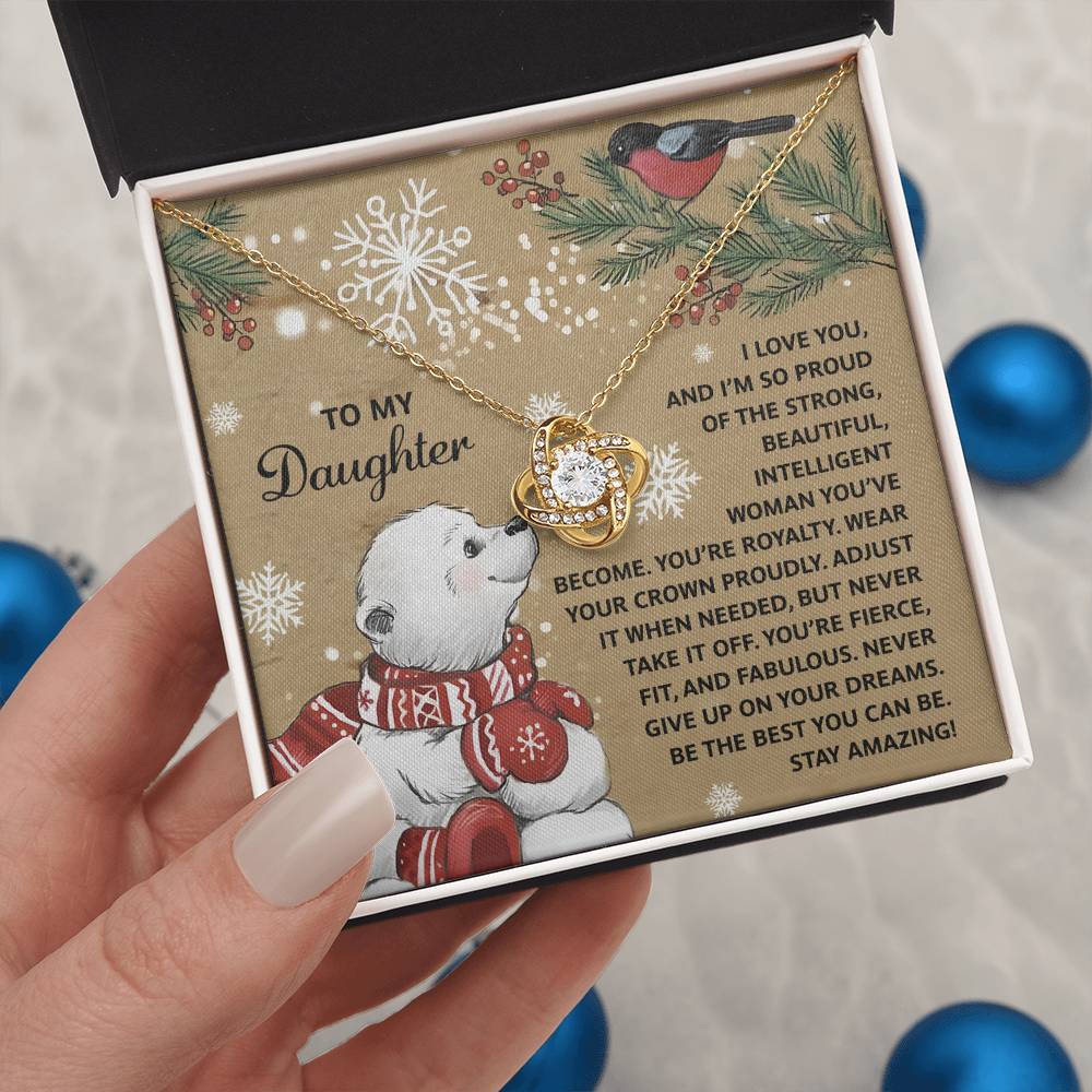 Gift for Daughter - Be the Best You Can Be - Love Knot Pendant Necklace - Mallard Moon Gift Shop