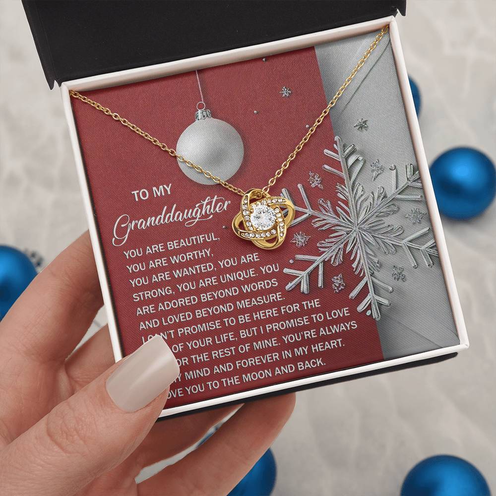 Gift for Granddaughter - Moon And Back - Love Knot Pendant Necklace - Mallard Moon Gift Shop