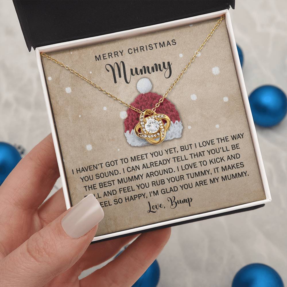 Gift for Mummy - Rub Your Tummy - Love Knot Pendant Necklace - Mallard Moon Gift Shop