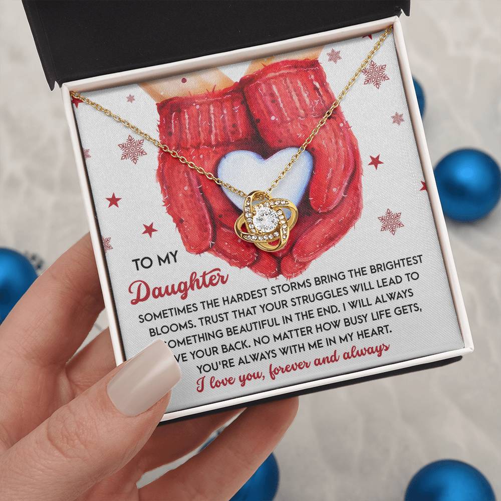 Gift for Daughter - In My Heart - Love Knot Pendant Necklace - Mallard Moon Gift Shop