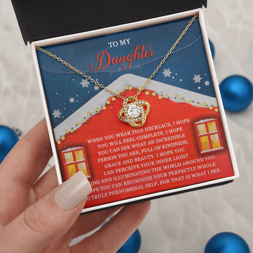 Gift for Daughter - Feel Complete - Love Knot Pendant Necklace - Mallard Moon Gift Shop