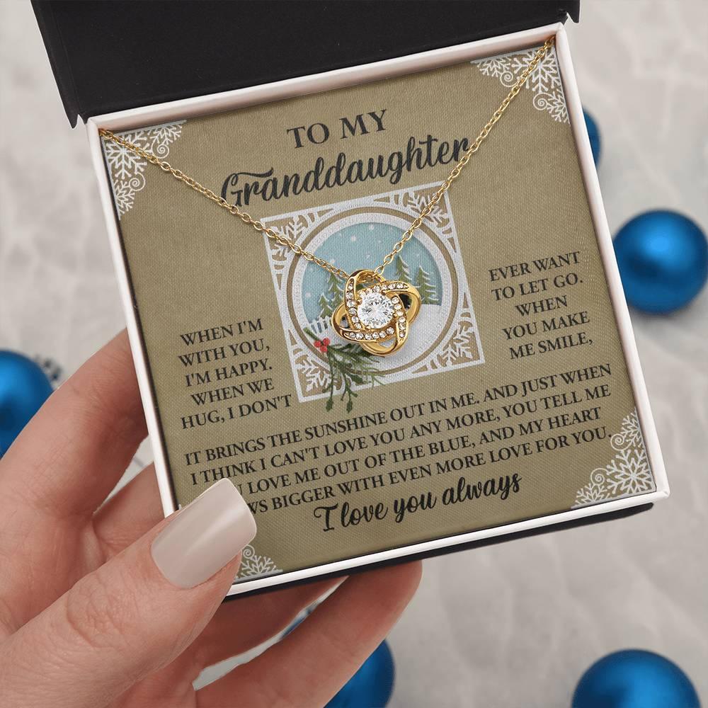 Gift for Granddaughter - Grows Bigger - Love Knot Pendant Necklace - Mallard Moon Gift Shop