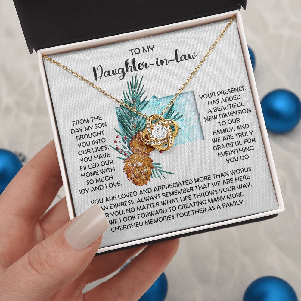 Gift for Daughter-in-Law - Here For You - Love Knot Pendant Necklace - Mallard Moon Gift Shop