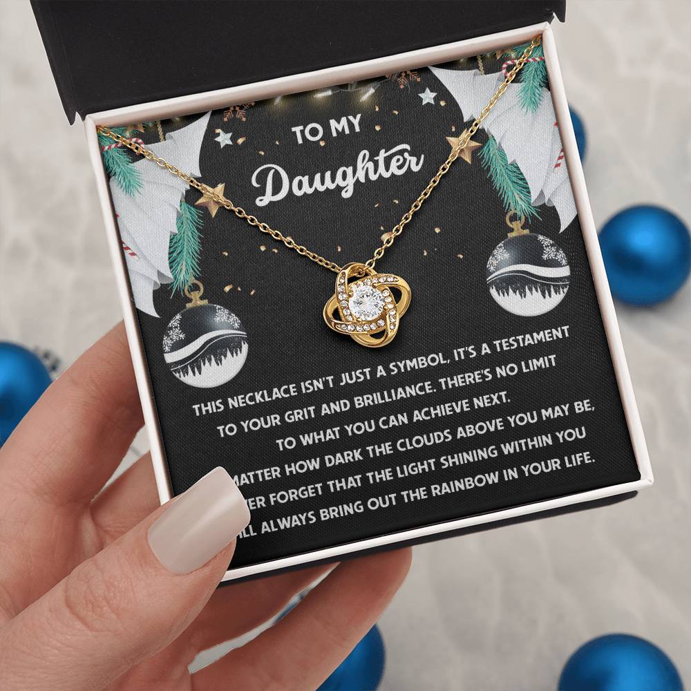 Gift for Daughter - The Rainbow - Love Knot Pendant Necklace - Mallard Moon Gift Shop