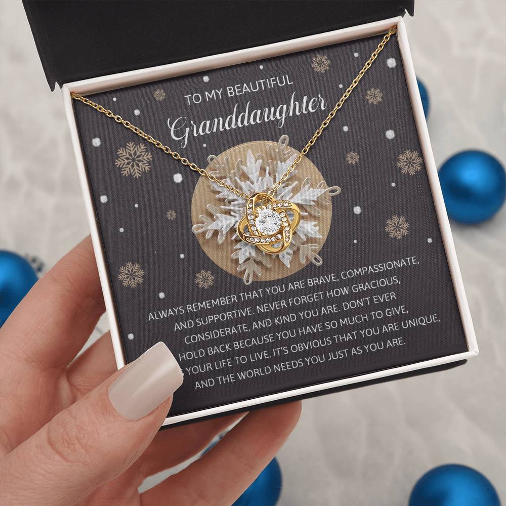 Gift for Granddaughter - As You Are - Love Knot Pendant Necklace - Mallard Moon Gift Shop