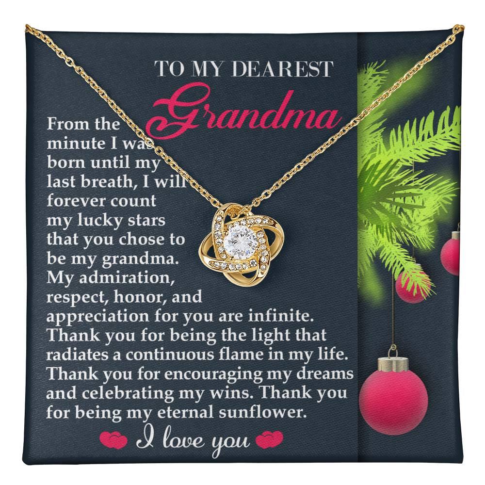 Gift for Grandma - Eternal Sunflower - Love Knot Pendant Necklace - Mallard Moon Gift Shop