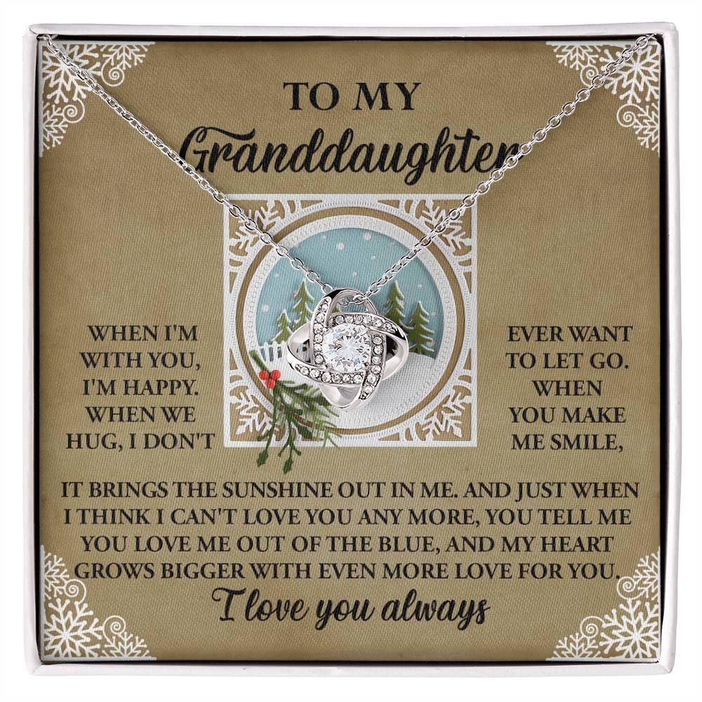 Gift for Granddaughter - Grows Bigger - Love Knot Pendant Necklace - Mallard Moon Gift Shop