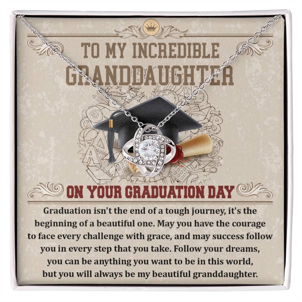 Granddaughter Your Graduation Day Love Knot Pendant Necklace - Mallard Moon Gift Shop