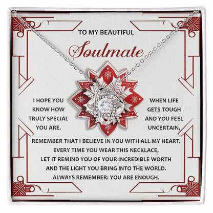 Gift for Soulmate - You Are Enough - Love Knot Pendant Necklace - Mallard Moon Gift Shop