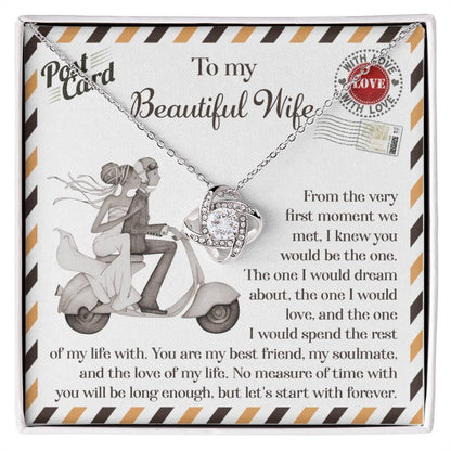 Wife Wedding Gift I Knew You Would-Be The One Love Knot Pendant Necklace - Mallard Moon Gift Shop