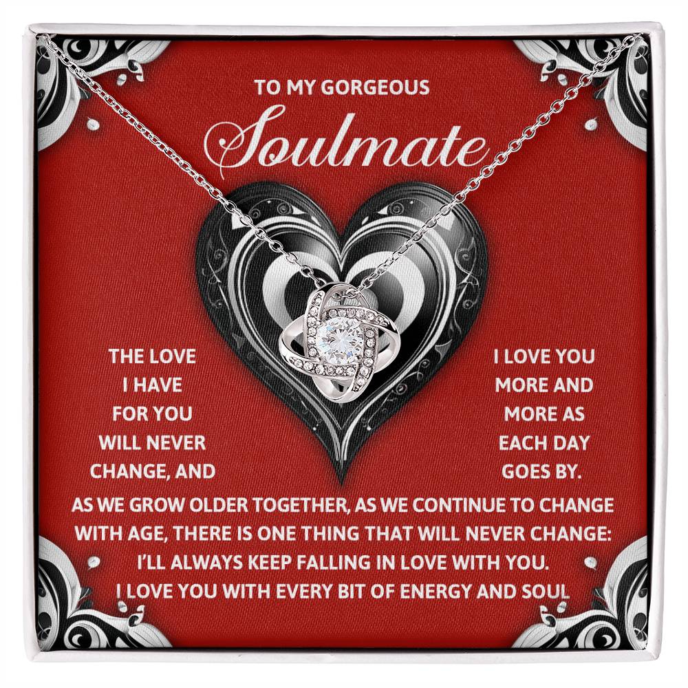 To My Gorgeous Soulmate - Love Knot Necklace – A Romantic Gift to Celebrate Everlasting Love - Mallard Moon Gift Shop
