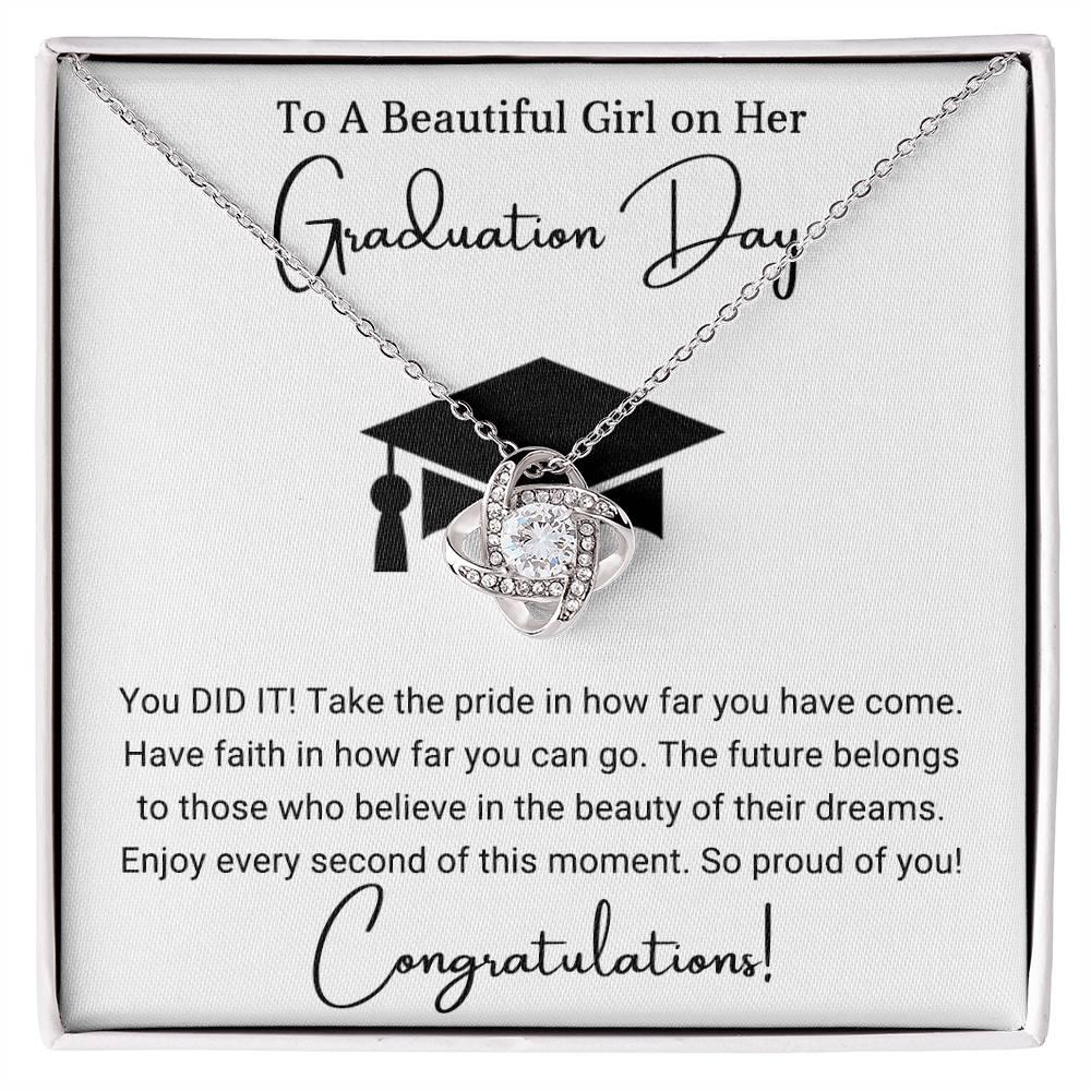 Graduation Gift For Her To A Beautiful Girl Congratulations Love Knot Pendant Necklace - Mallard Moon Gift Shop