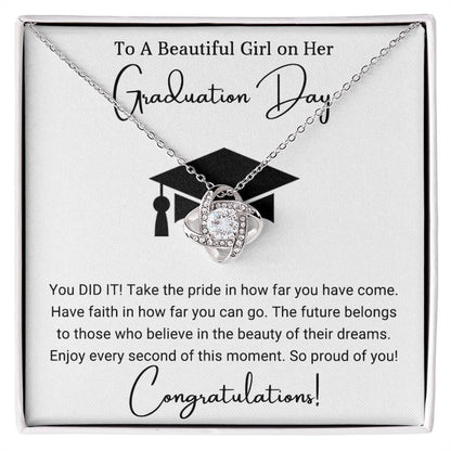 Graduation Gift For Her To A Beautiful Girl Congratulations Love Knot Pendant Necklace - Mallard Moon Gift Shop