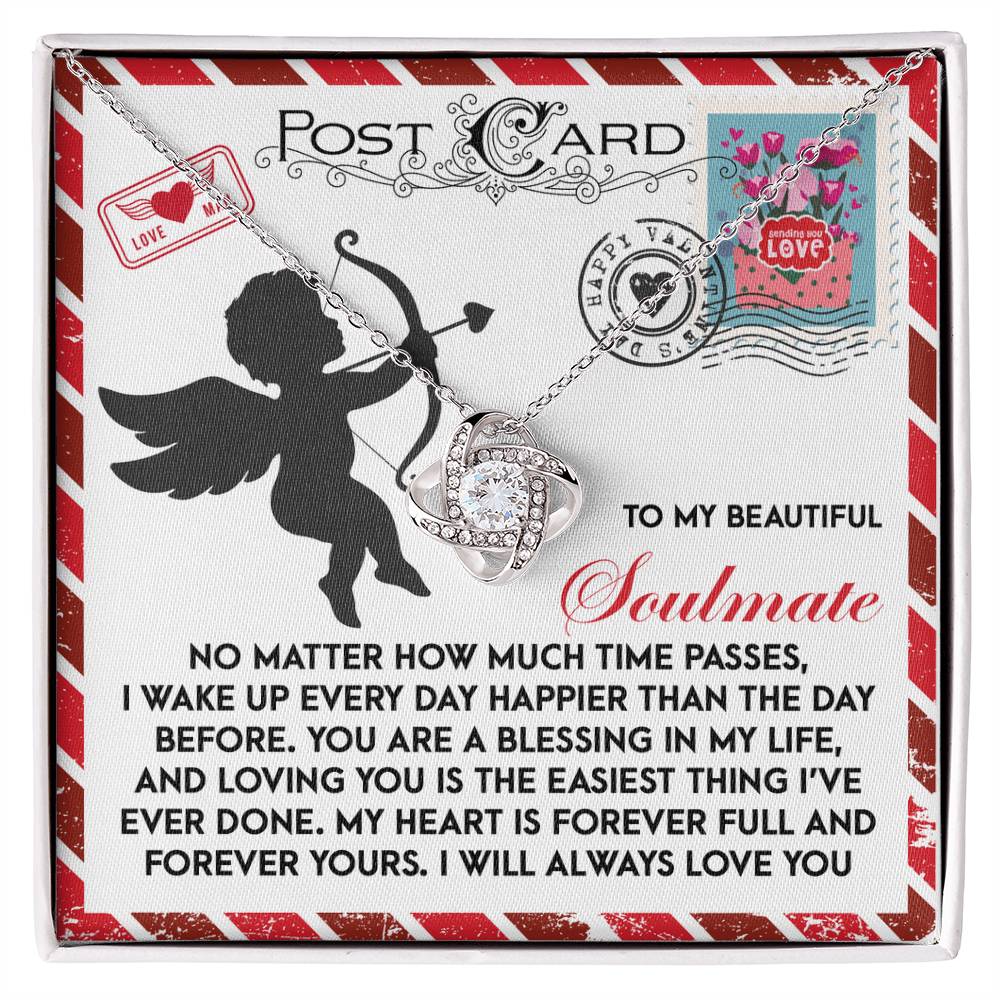 To My Beautiful Soulmate Love Knot Necklace – A Heartwarming Valentine’s Day Gift to Express Eternal Love - Mallard Moon Gift Shop