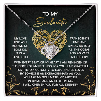 Gift for Soulmate - My Love is as Vast as the Sky - Love Knot Pendant Necklace - Mallard Moon Gift Shop
