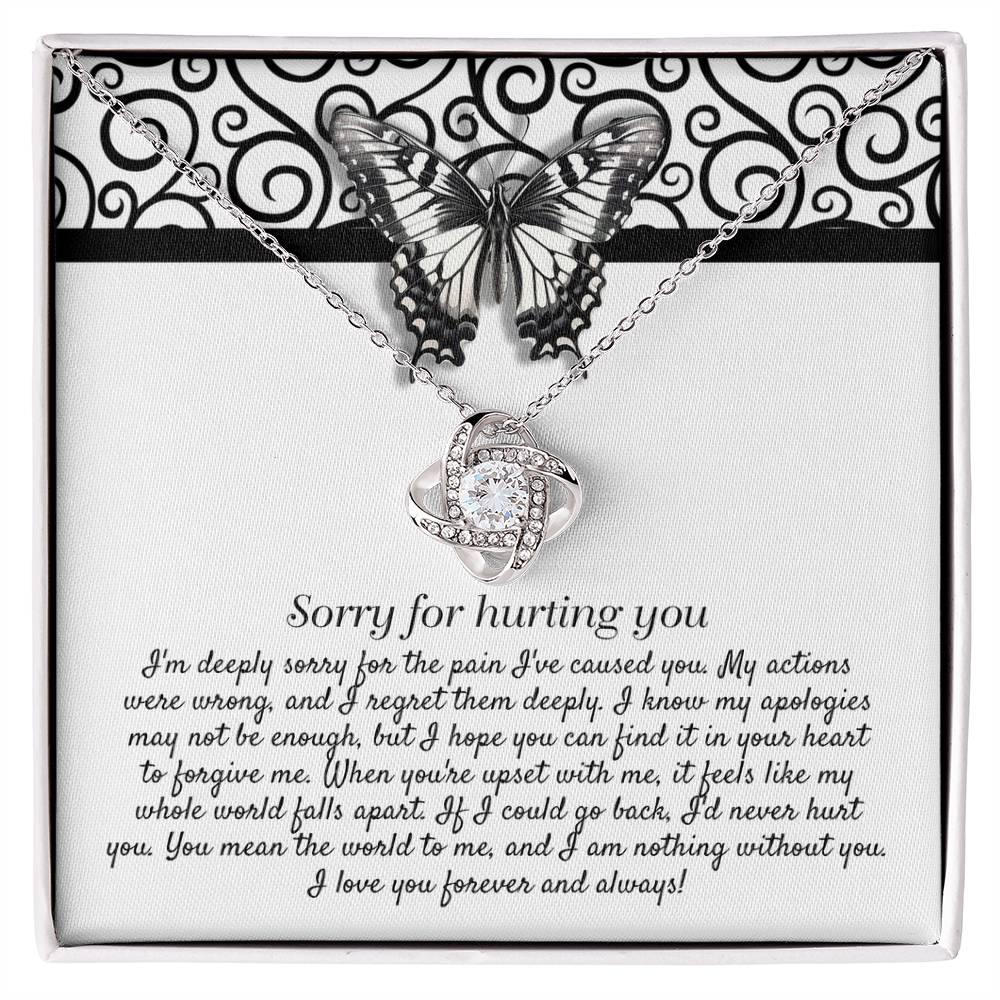 Apology Gift - Sorry for Hurting You - I am Nothing Without You - Love Knot Pendant Necklace - Mallard Moon Gift Shop