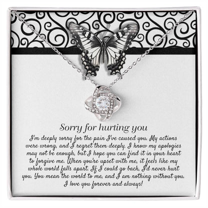 Apology Gift - Sorry for Hurting You - I am Nothing Without You - Love Knot Pendant Necklace - Mallard Moon Gift Shop