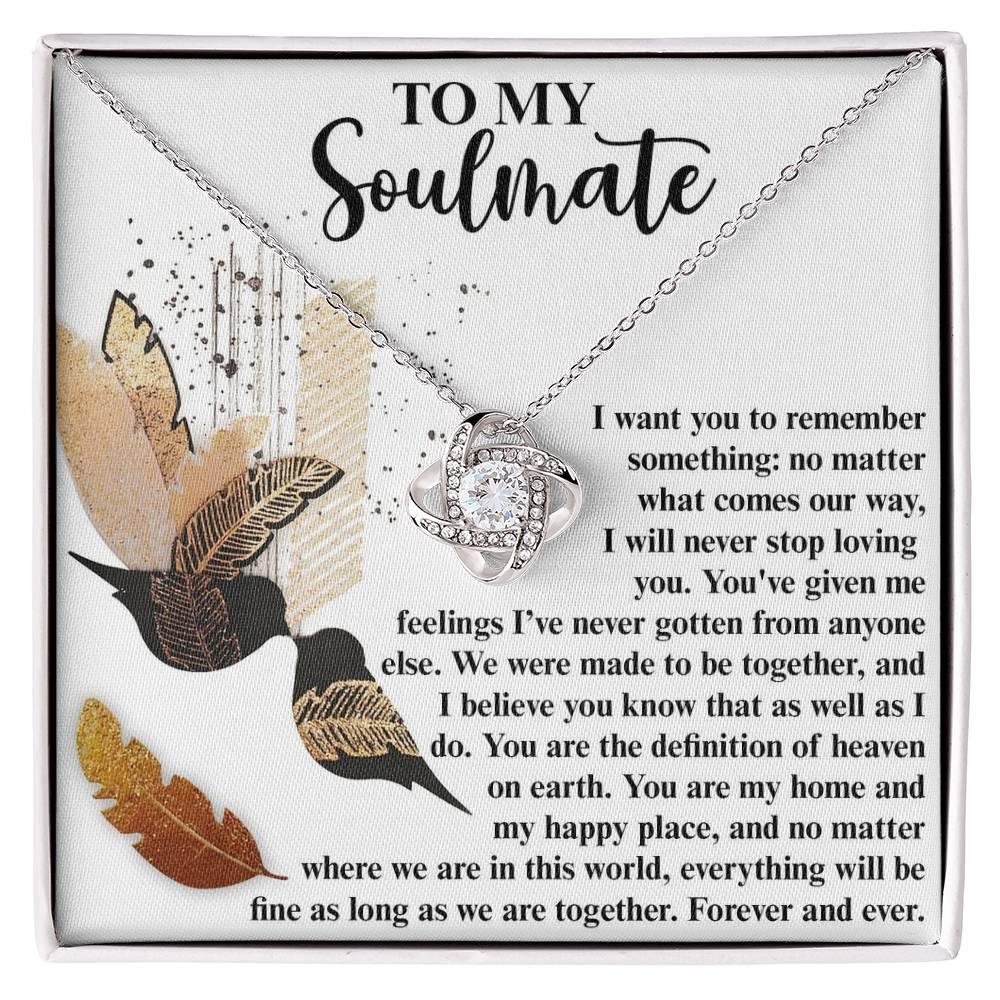 Gift for Soulmate - Given Me Feelings - Love Knot Pendant Necklace - Mallard Moon Gift Shop