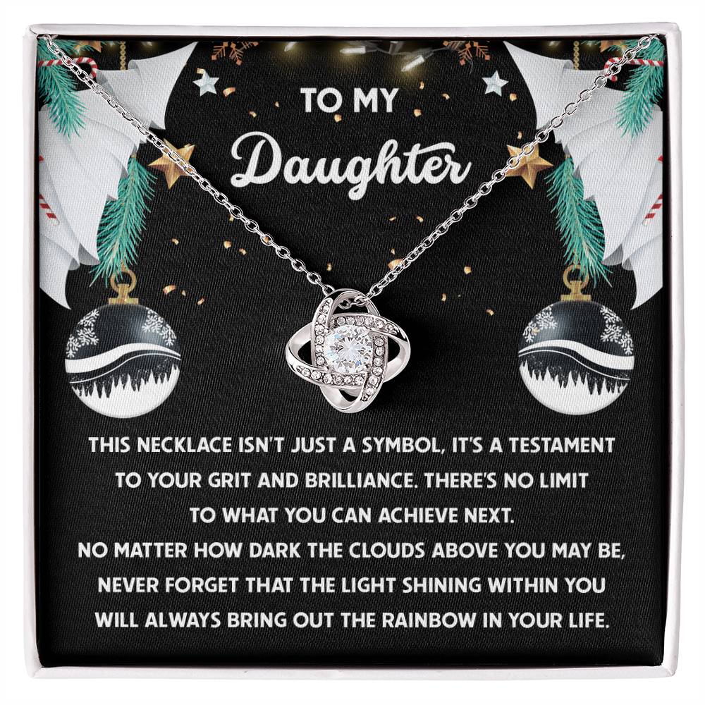 Gift for Daughter - The Rainbow - Love Knot Pendant Necklace - Mallard Moon Gift Shop