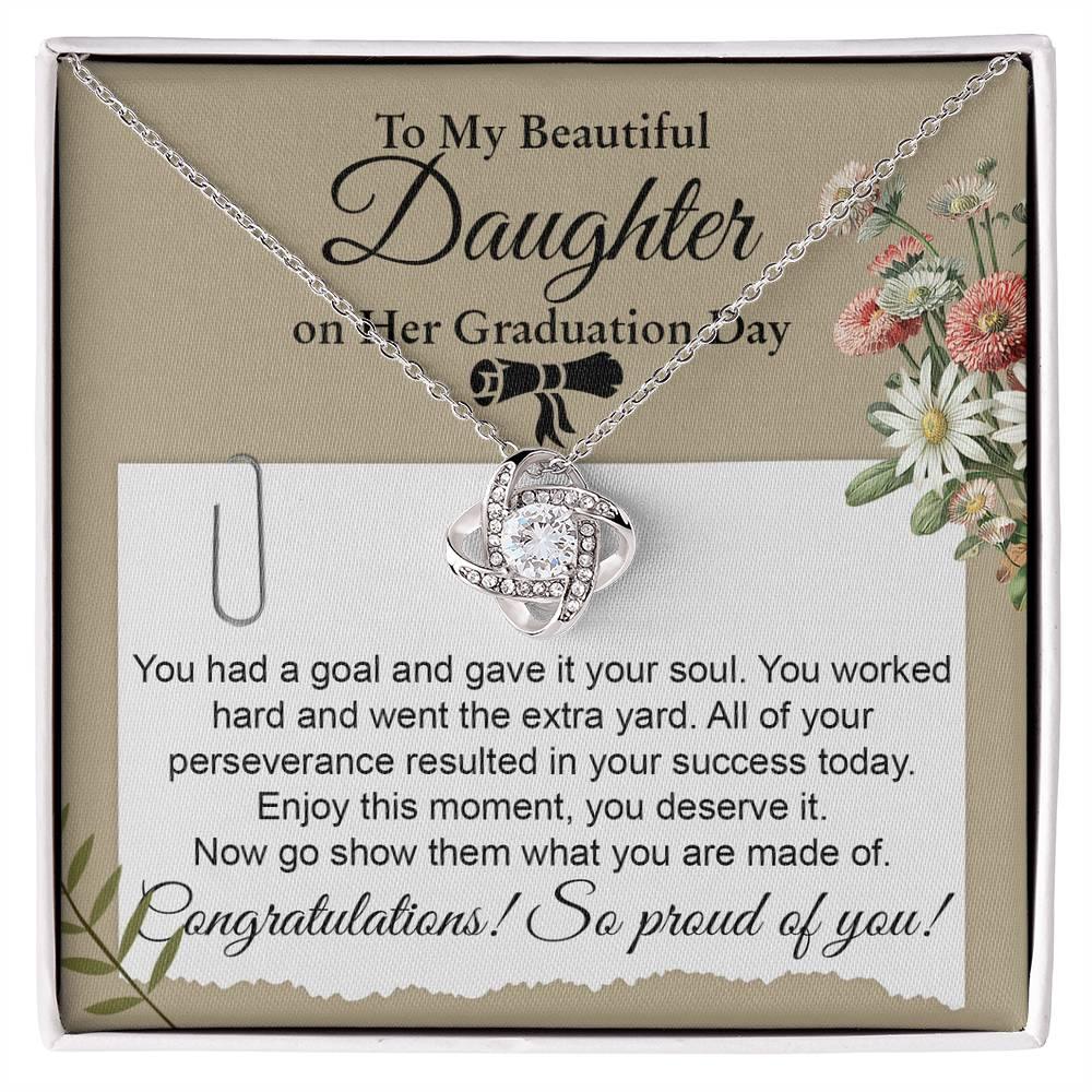 Daughter Graduation Necklace - Congratulations I am Proud of You Class of 2024 - Mallard Moon Gift Shop