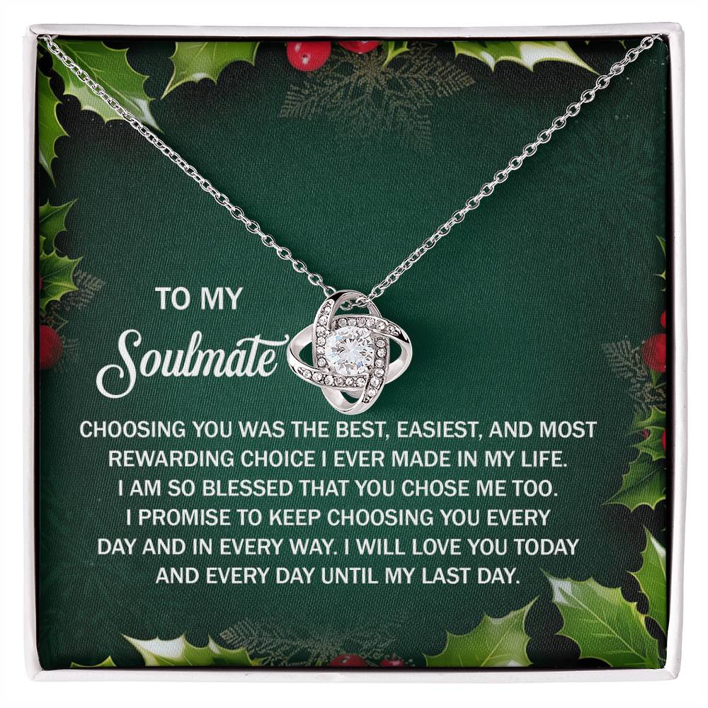Gift for Soulmate - Chose Me Too - Love Knot Pendant Necklace - Mallard Moon Gift Shop