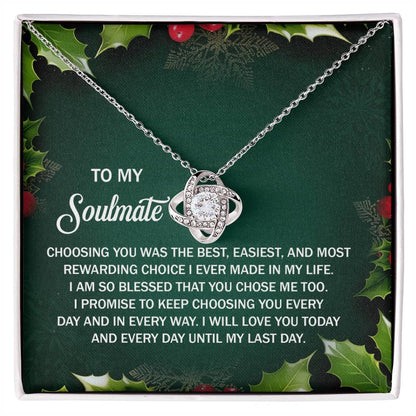Gift for Soulmate - Chose Me Too - Love Knot Pendant Necklace - Mallard Moon Gift Shop