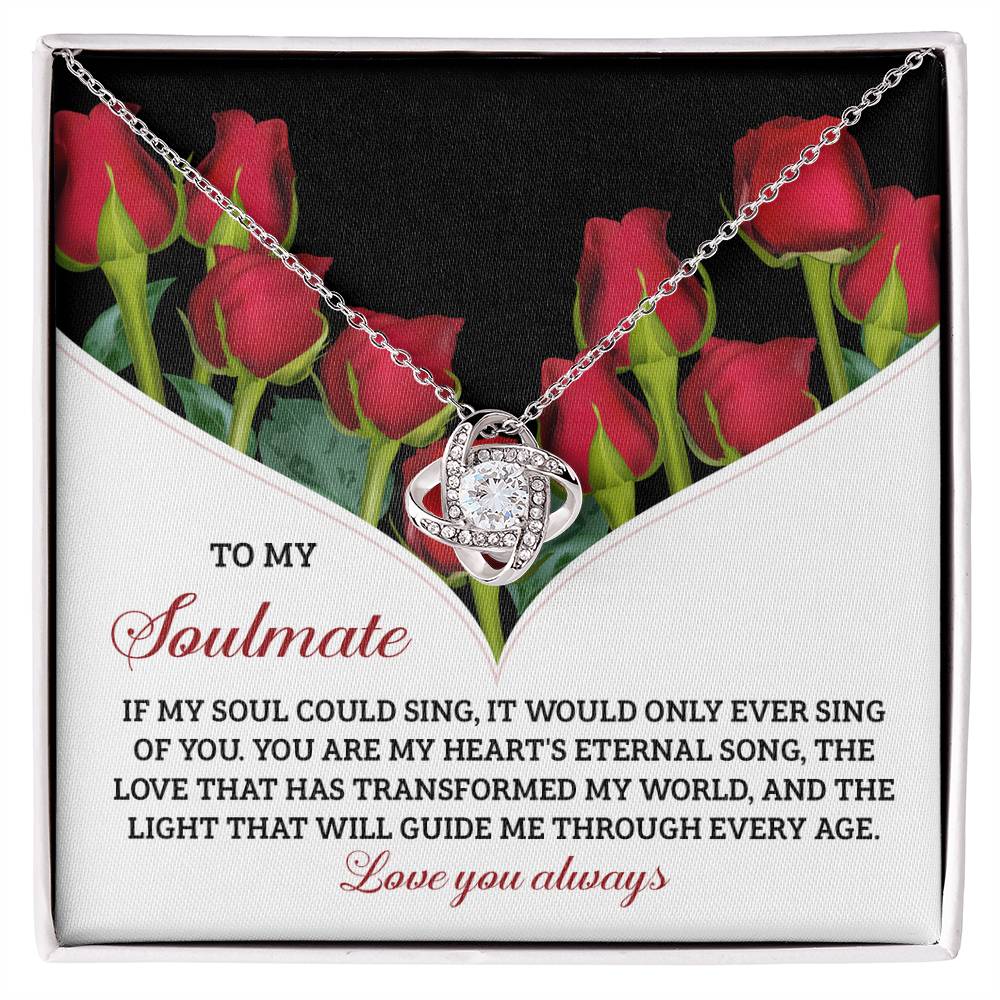 Romantic Anniversary, Valentine's Day Gift for Soulmate, Wife, Girlfriend - My Heart’s Eternal Song - Love Knot Pendant Necklace - Mallard Moon Gift Shop