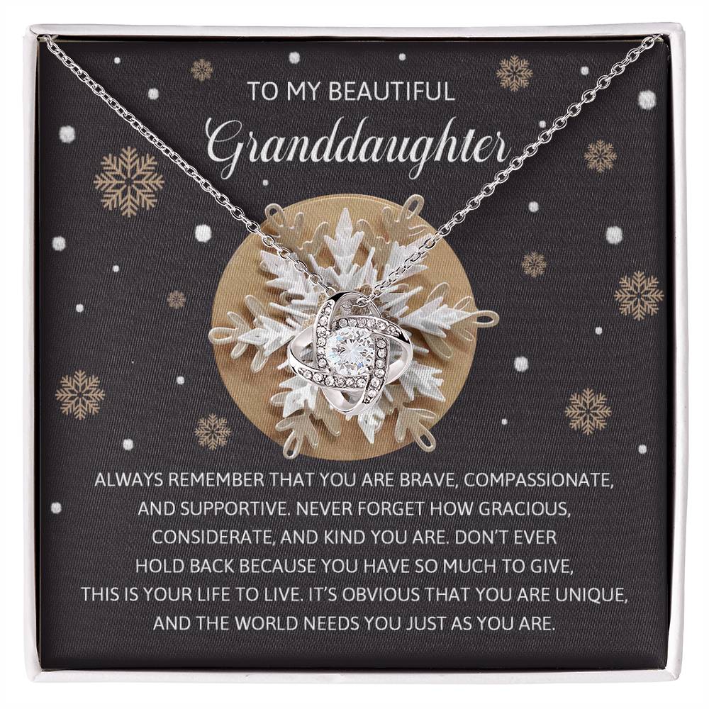 Gift for Granddaughter - As You Are - Love Knot Pendant Necklace - Mallard Moon Gift Shop