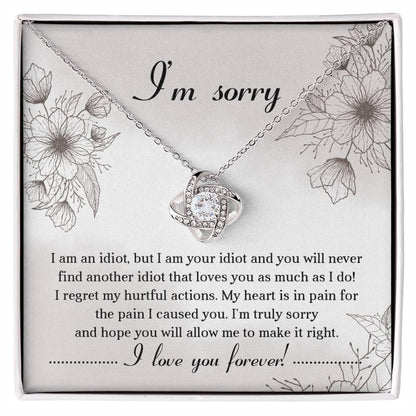 Apology Gift for Her - Sorry For The Pain I Caused You - Love Knot Pendant Necklace - Mallard Moon Gift Shop