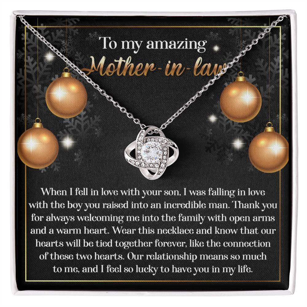 Gift for Mother-in-Law - Two Hearts - Love Knot Necklace - Mallard Moon Gift Shop