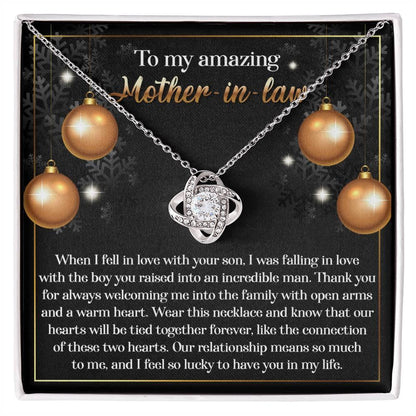 Gift for Mother-in-Law - Two Hearts - Love Knot Necklace - Mallard Moon Gift Shop