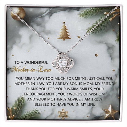 Gift for Mother-in-Law - Motherly Advice - Love Knot Pendant Necklace - Mallard Moon Gift Shop