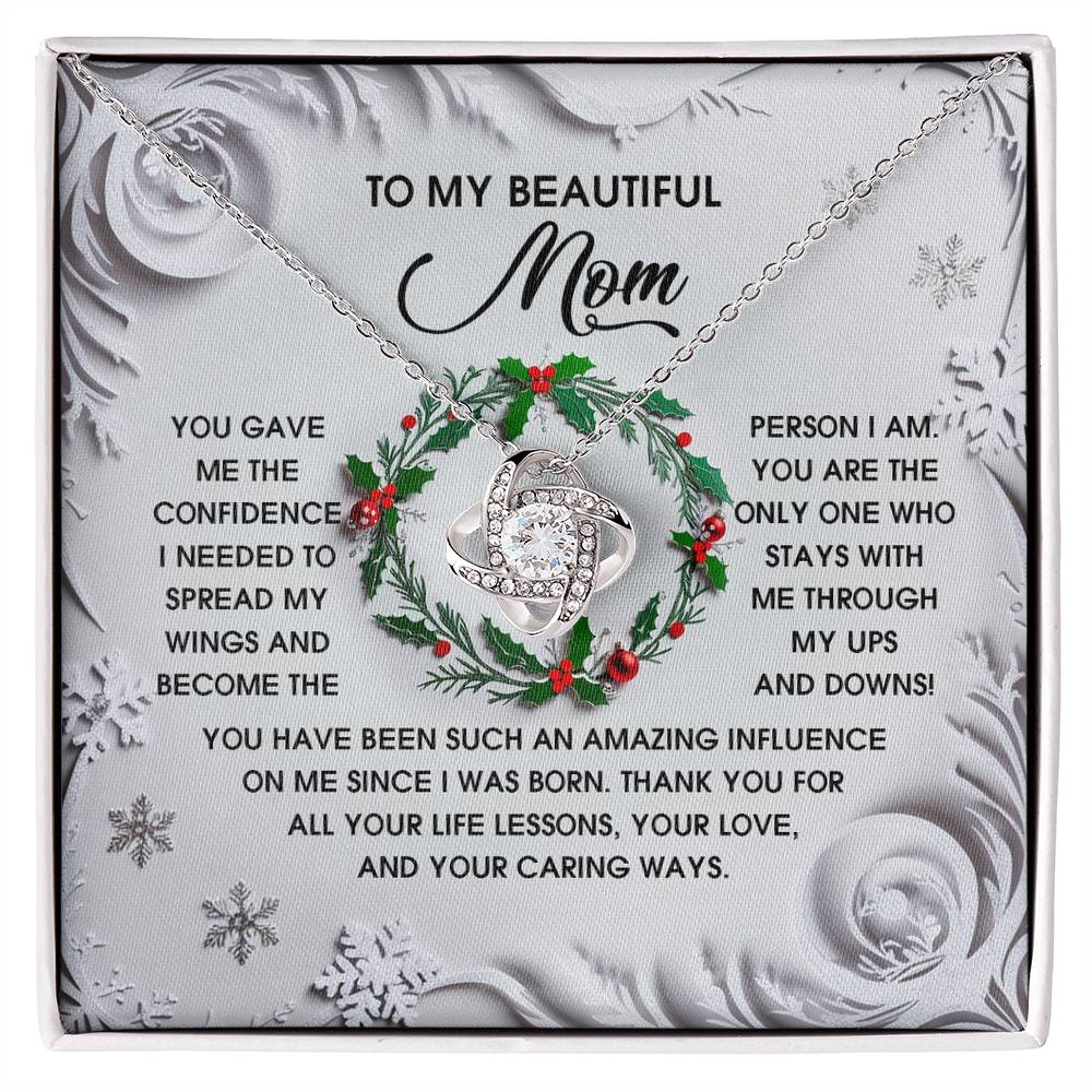 Gift for Mom - Spread My Wings - Love Knot Pendant Necklace - Mallard Moon Gift Shop