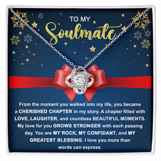 To My Soulmate - My Rock, My Confidant, My Greatest Blessing - Love Knot Pendant Necklace - Mallard Moon Gift Shop