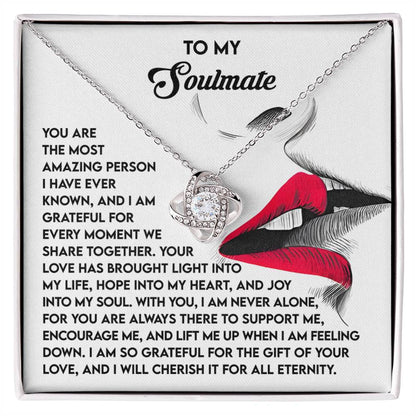 Gift for Soulmate - Lift Me Up - Love Knot Pendant Necklace - Mallard Moon Gift Shop
