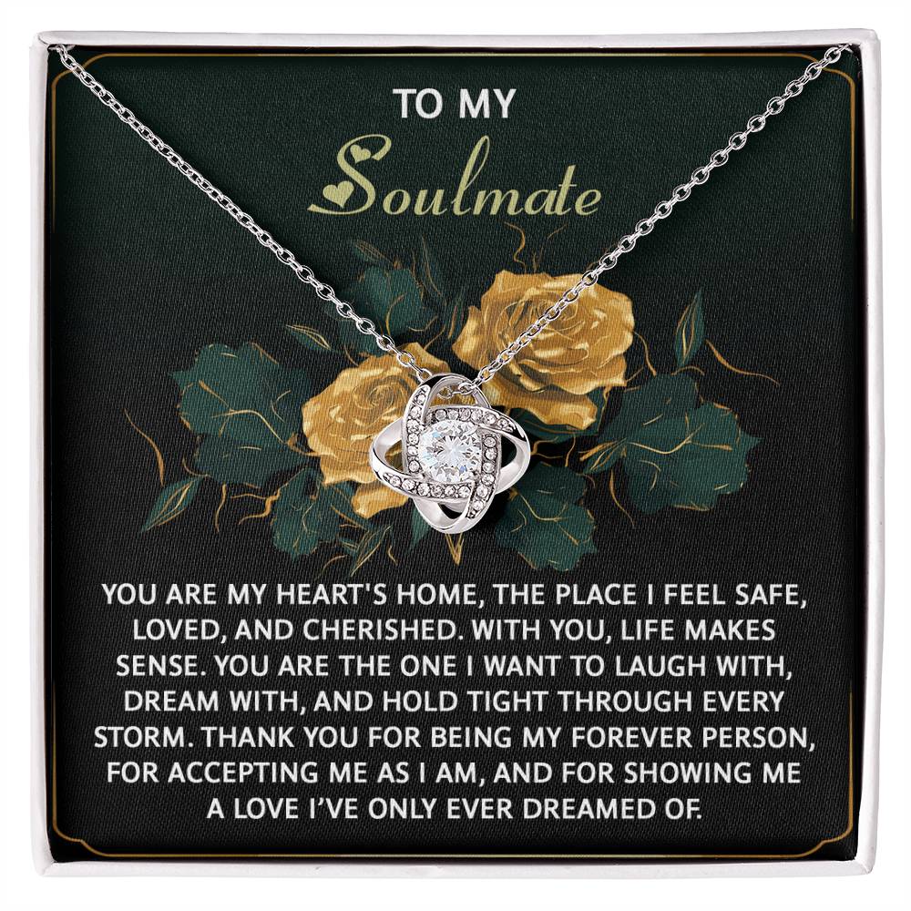To My Soulmate - Love Knot Necklace – A Romantic Gift of Appreciation for Your Forever Person - Mallard Moon Gift Shop