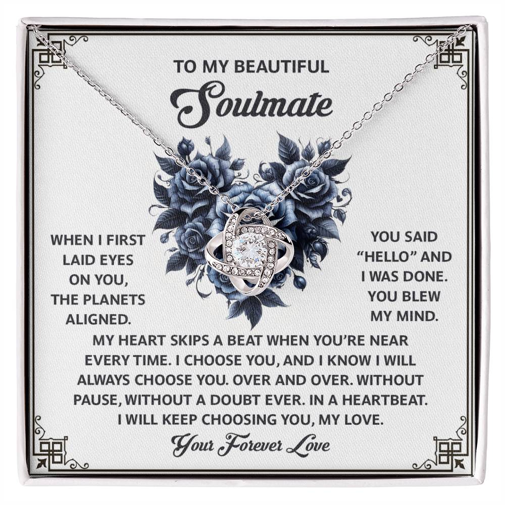 To My Beautiful Soulmate - Love Knot Necklace – A Romantic Gift to Celebrate Endless Love and Devotion - Mallard Moon Gift Shop