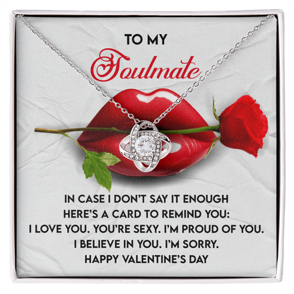 To My Soulmate Love Knot Pendant - Romantic Gift She'll Treasure - Mallard Moon Gift Shop