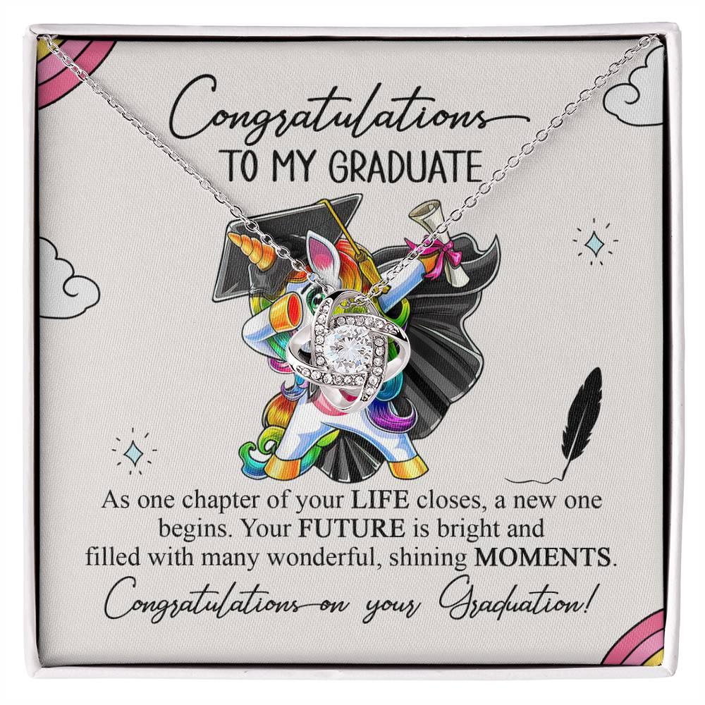 Daughter Graduation Pendant Necklace Gift Congratulations to my Graduate Your Future is Bright - Mallard Moon Gift Shop