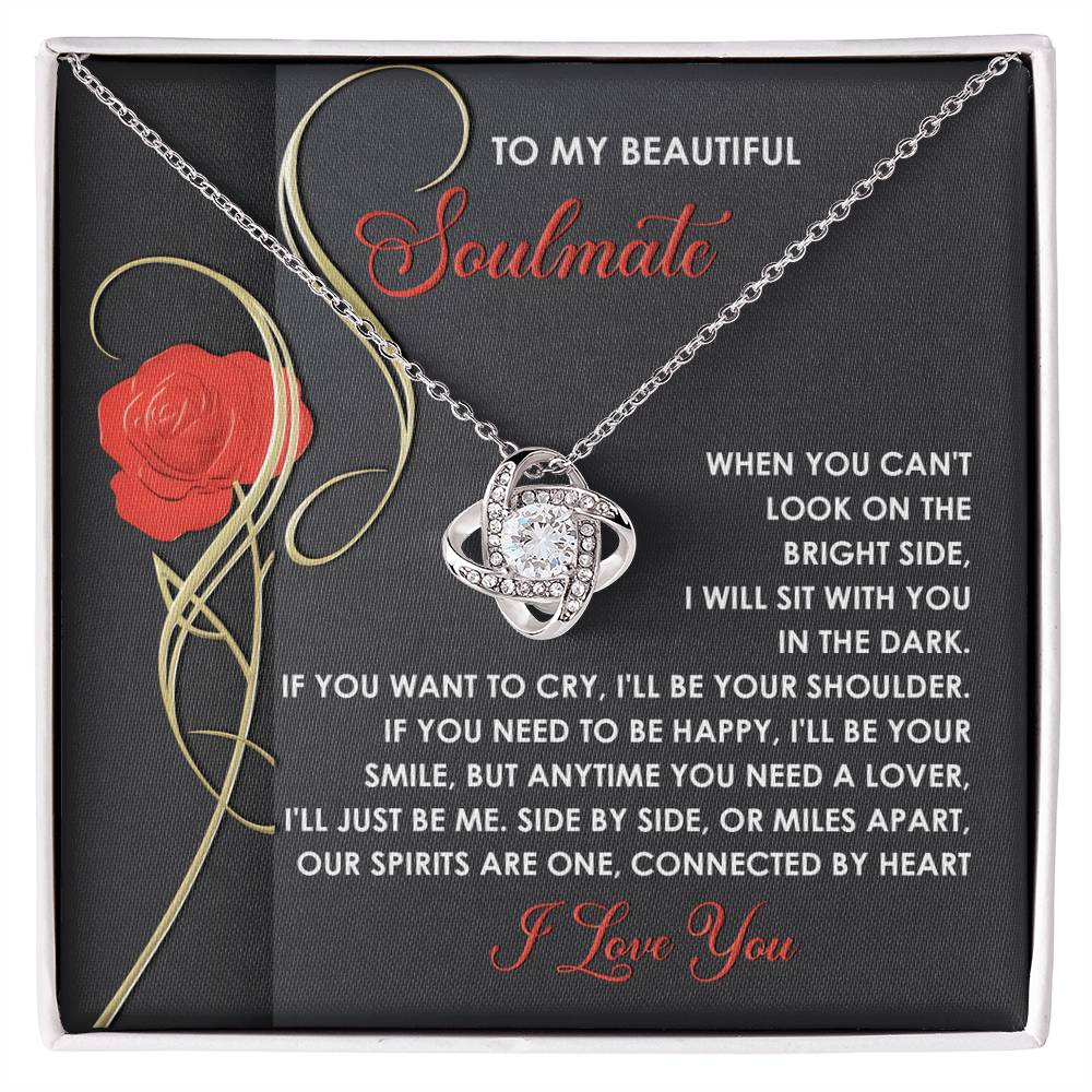 To My Beautiful Soulmate - Love Knot Necklace – A Romantic and Heartfelt Gift for Valentine’s Day or Anniversary - Mallard Moon Gift Shop