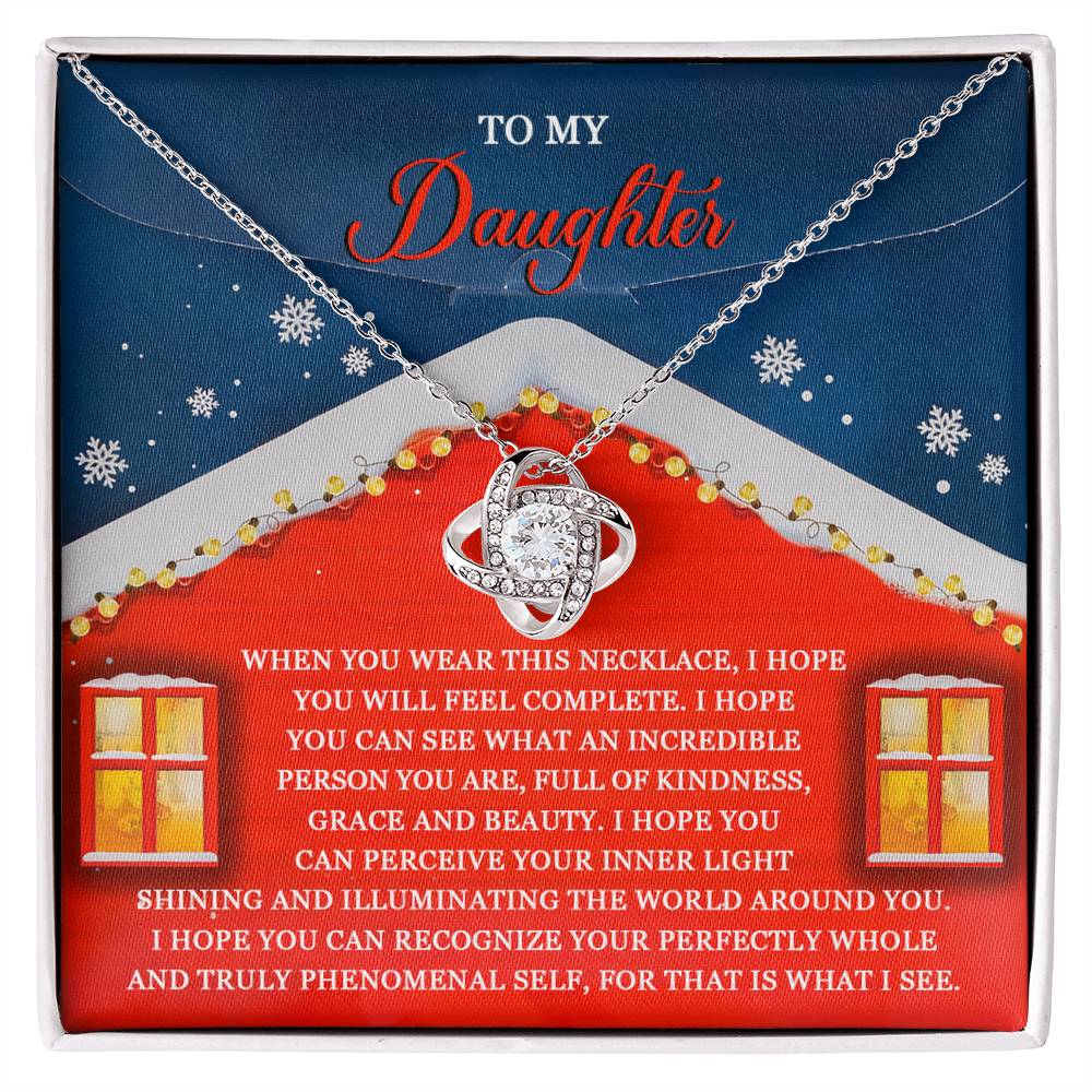 Gift for Daughter - Feel Complete - Love Knot Pendant Necklace - Mallard Moon Gift Shop