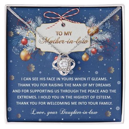 Gift for Mother-in-law - I Hold You - Love Knot Pendant Necklace - Mallard Moon Gift Shop