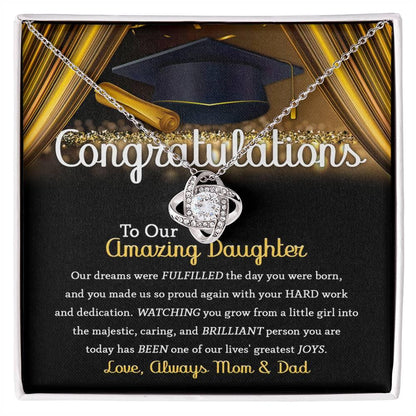 Daughter Graduation Jewelry Necklace with Message Card from Mom and Dad - You Made Us So Proud - Mallard Moon Gift Shop
